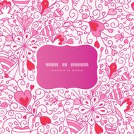 Love garden frame seamless pattern background