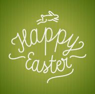 happy easter calligraphy card vector illustration