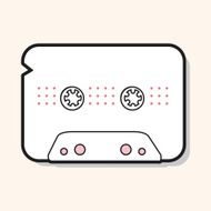 Audiotape theme elements vector eps N233