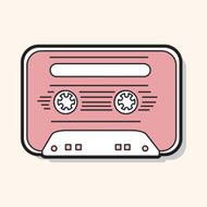 Audiotape theme elements vector eps N235