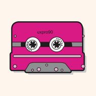 Audiotape theme elements vector eps N238