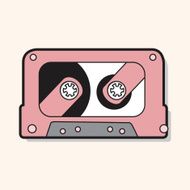 Audiotape theme elements vector eps N239