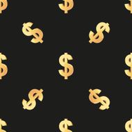 Universal vector seamless patterns tiling Finance theme with gold dollar N2