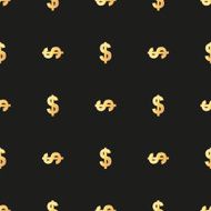 Universal vector seamless patterns tiling Finance theme with gold dollar N3