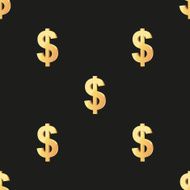 Universal vector seamless patterns tiling Finance theme with gold dollar N4