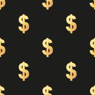 Universal vector seamless patterns tiling Finance theme with gold dollar N5