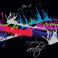 Bright contrast splattered web design repeat pattern art ink N2
