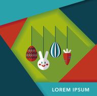 easter hanging flat icon with long shadow eps10 N10