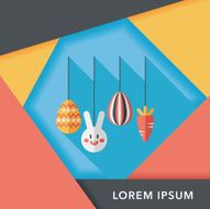 easter hanging flat icon with long shadow eps10 N11