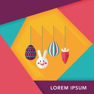 easter hanging flat icon with long shadow eps10 N12