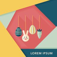 easter hanging flat icon with long shadow eps10 N13