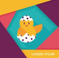 easter egg flat icon with long shadow eps10 N72