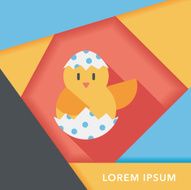 easter egg flat icon with long shadow eps10 N73
