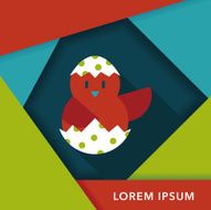 easter egg flat icon with long shadow eps10 N74