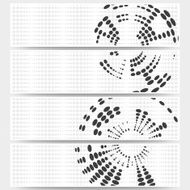 Web banners set of header layout templates circle halftone vector N3