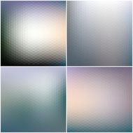 Abstract blurred hexagonal backgrounds set
