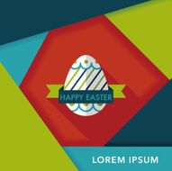 easter egg flat icon with long shadow eps10 N83