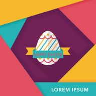 easter egg flat icon with long shadow eps10 N85