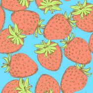 Sketch tasty strawberry in vintage style