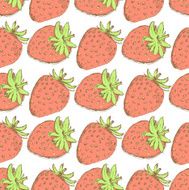 Sketch tasty strawberry in vintage style N3