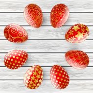 Easter greeting card with color eggs N5