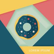 donut flat icon with long shadow eps10 N7