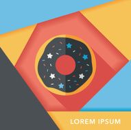 donut flat icon with long shadow eps10 N9