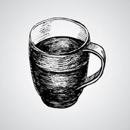 Coffe mugs drawing sketch style N2