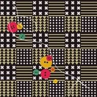needle thread and buttons on fabric