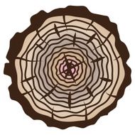 vector tree rings background and saw cut trunk