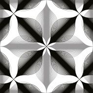 Seamless vintage floral background monochrome geometric lined
