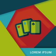 Playing cards flat icon with long shadow eps10 N6