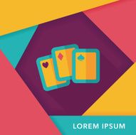 Playing cards flat icon with long shadow eps10 N8