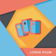 Playing cards flat icon with long shadow eps10 N9