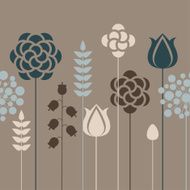 Seamless floral pattern in vintage colors N2