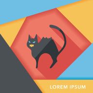 Evil cat flat icon with long shadow eps10 N6