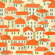 seamless red roof of old town