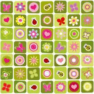 Springtime colorful seamless pattern