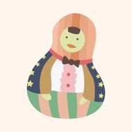 Matryoshka Russian traditional wooden doll vector pattern el N311