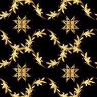 Golden floral pattern on black N2