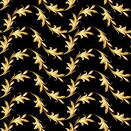 Golden floral pattern on black N3