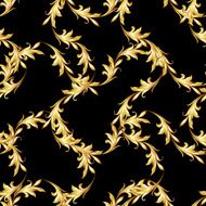 Golden floral pattern on black N4