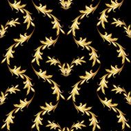 Golden floral pattern on black N5