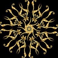 Golden floral pattern on black N6