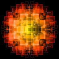 Background with orange digital screens