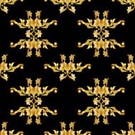 Golden floral pattern on black N7