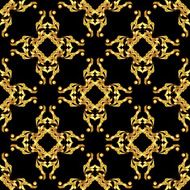 Asian golden pattern on black