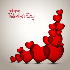 Valentines Hearts vector card greetings - design template