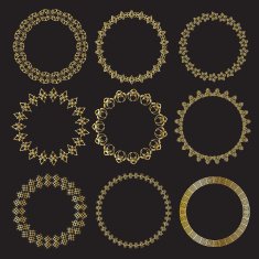 Monochromatic Ethnic Round Ornamental Vector Illustration N4