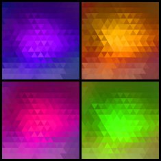 Set of bright geometrical backgrounds Vector illustration